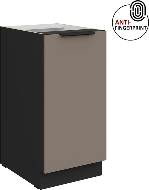 Küchenunterschrank ARIA in Sandgrau matt mit Anti-Fingerprint-Beschichtung und Einlegeboden, Breite: 40 cm - Bild 1