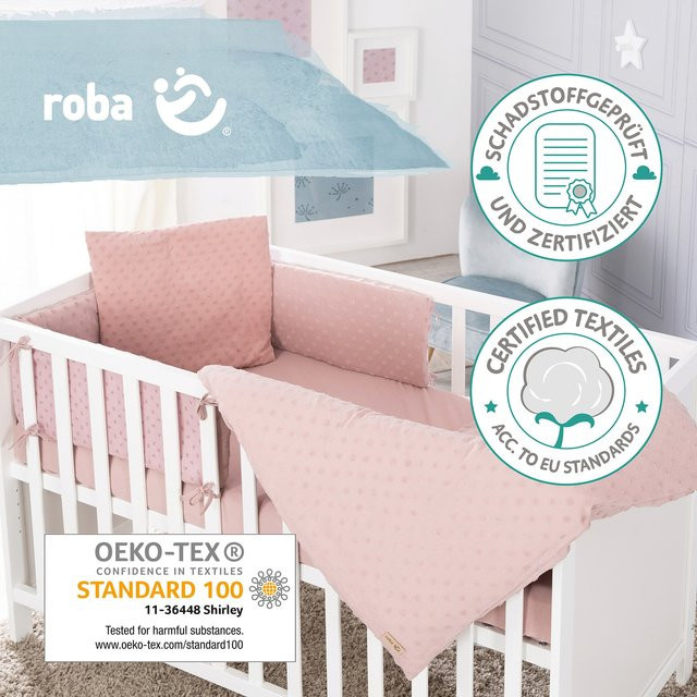 Roba BIO-Jersey Geschenkset Lil Planet rosa mit Bio-Bettwäsche, Spannbettlaken und Nestchen aus Bio-Baumwolle - Bild 2