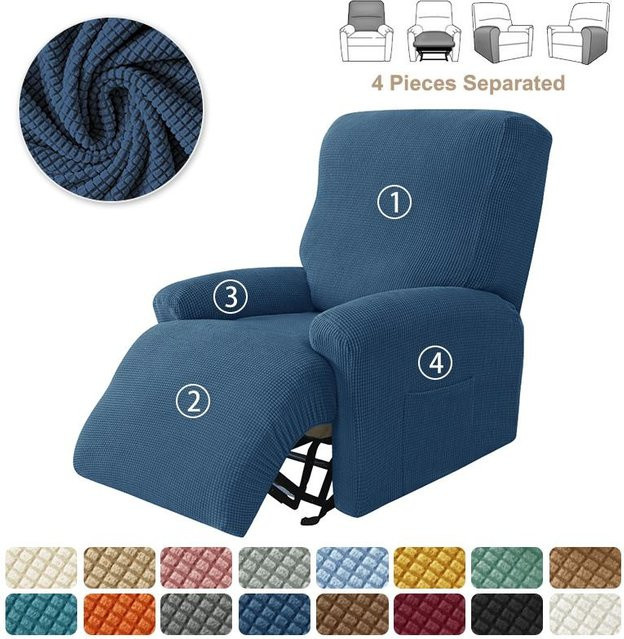 Bestbags 4-teiliger Sesselbezug aus Jacquard-Stretch-Material für 1-Sitzer, rutschfest und waschbar - Bild 1