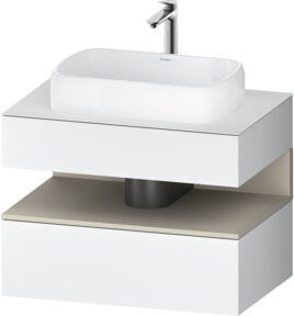 Duravit Waschtischunterschrank Qatego in Weiß, Wandhängend mit Schubladen und glänzender Oberfläche, B/T/H: 80 x 55 x 60 cm - Bild 1