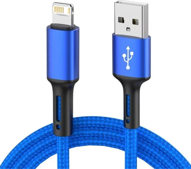 Blaues USB-A auf USB-C Schnellladekabel für iPhone und andere Geräte als Daten- und Ladekabel - Bild 1
