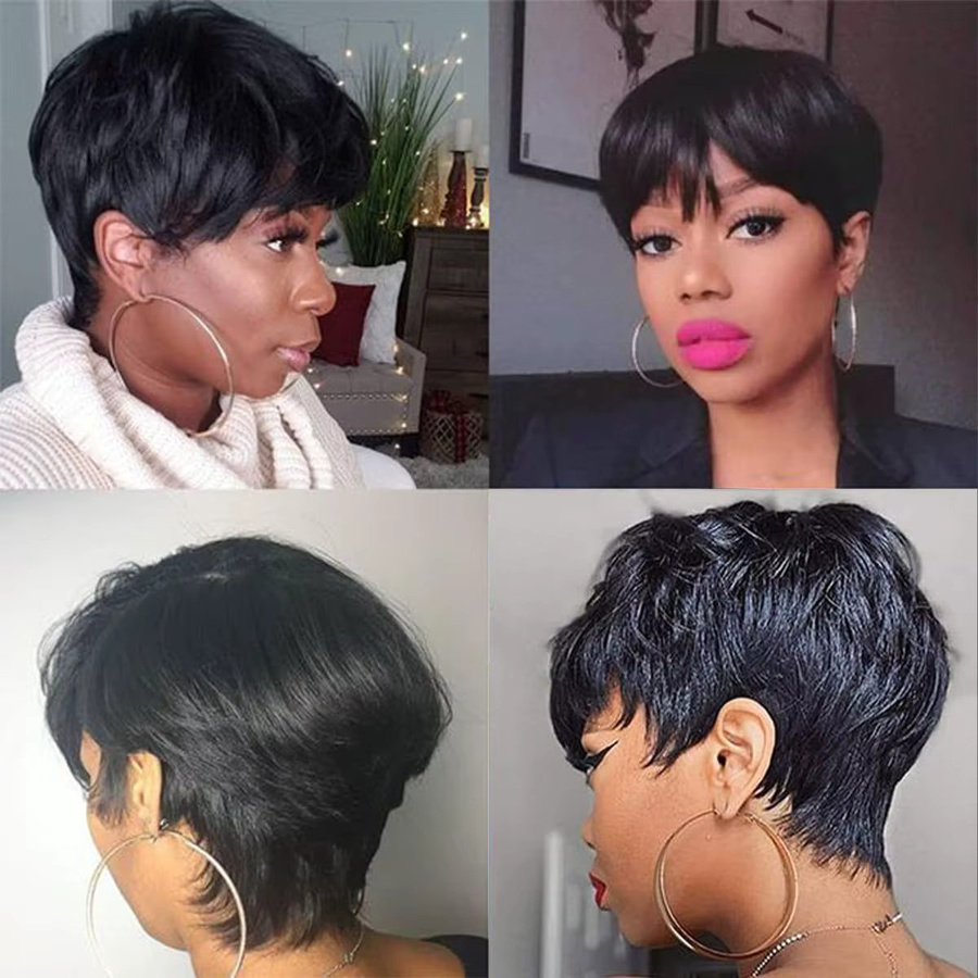 Lolely Dream Pixie Cut Perücke, Echthaar, kurzer Bob mit Pony, Damen - Bild 6