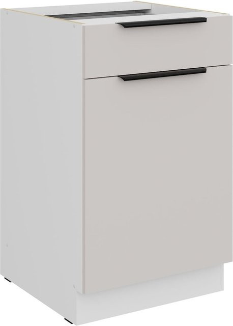 Küchenunterschrank COMO in Kaschmir Beige mit Vollauszug und Soft-Close, Breite: 50 cm - Bild 1