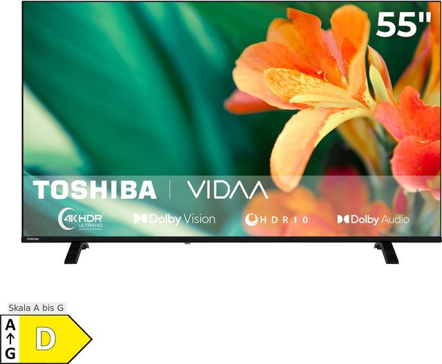 Toshiba 55UV1563DDW 4K UHD Smart TV in Schwarz - Bild 1