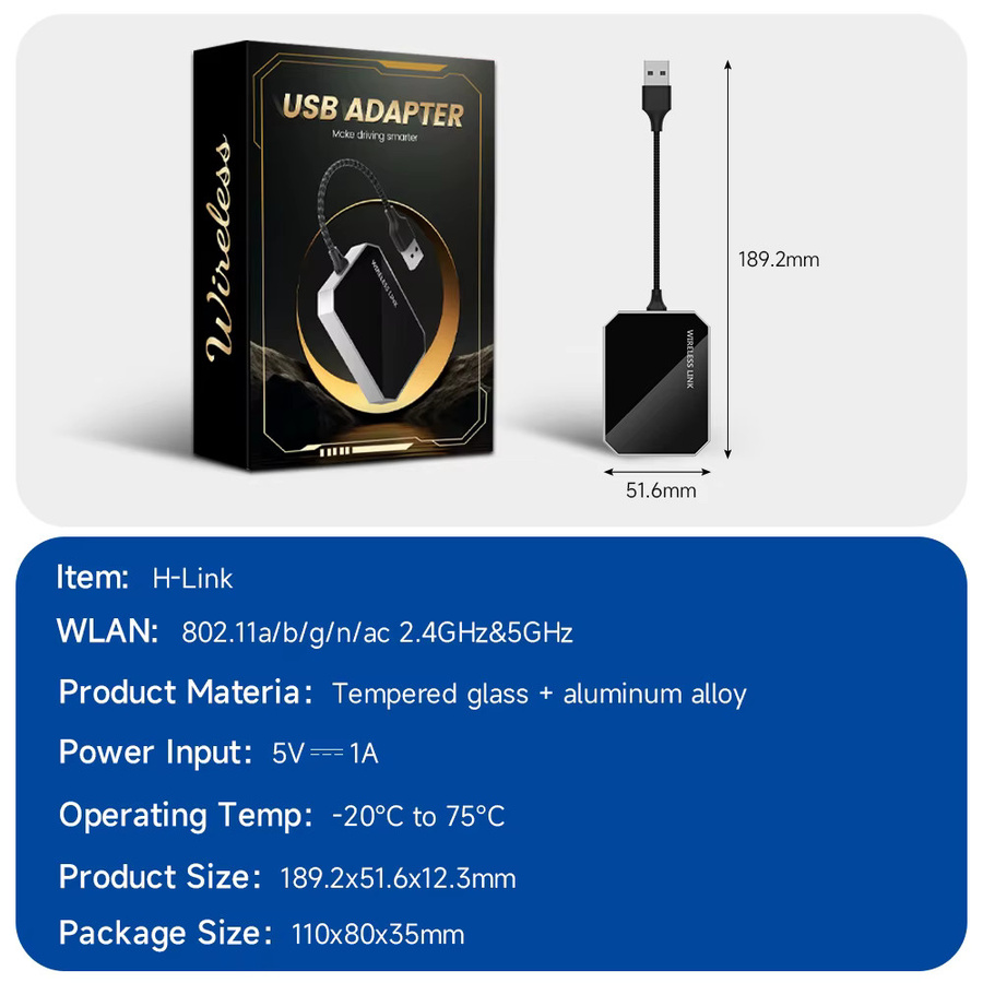 HEYINCAR Carbitlink 2-in-1 Smart Car AI Box Adapter für kabelloses Android Auto und kabelloses CarPlay in Schwarz - Bild 6