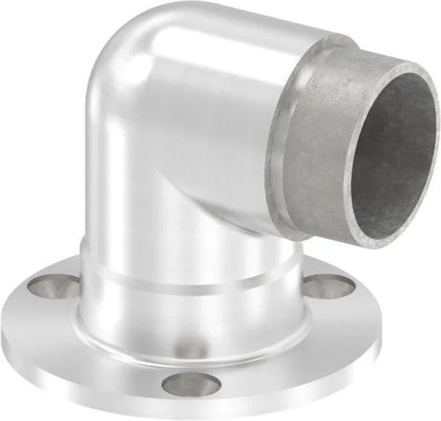 FeNau Wandhalter V2A für Rohr Ø 42,4 mm, 90 Grad Kurz Steckbar, Edelstahl Silber - Bild 1