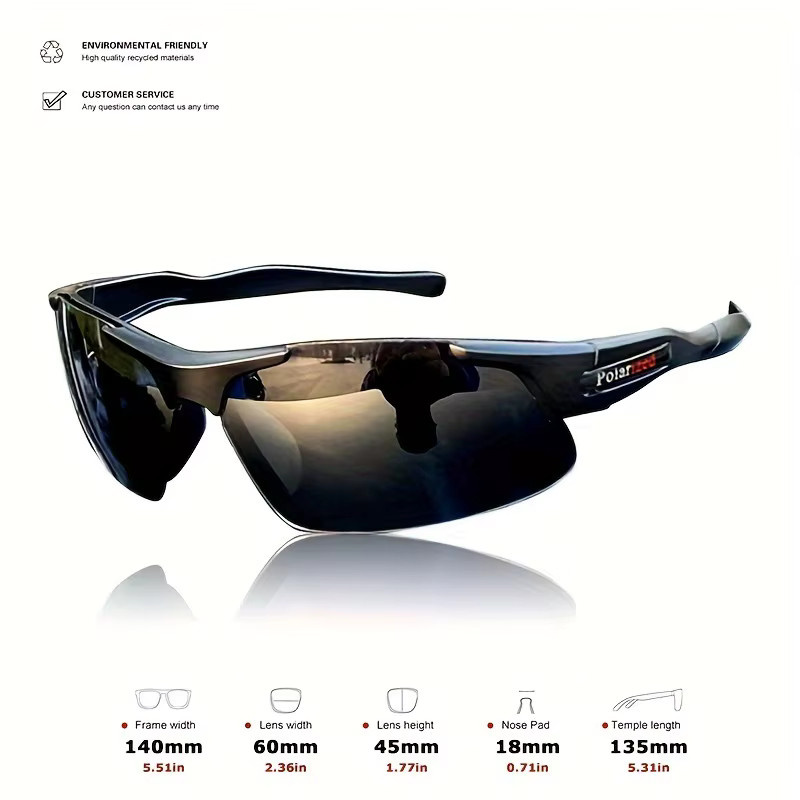 VEGUEROS Sportsonnenbrille, Halbrand, polarisiert, Unisex, wrap - Bild 2