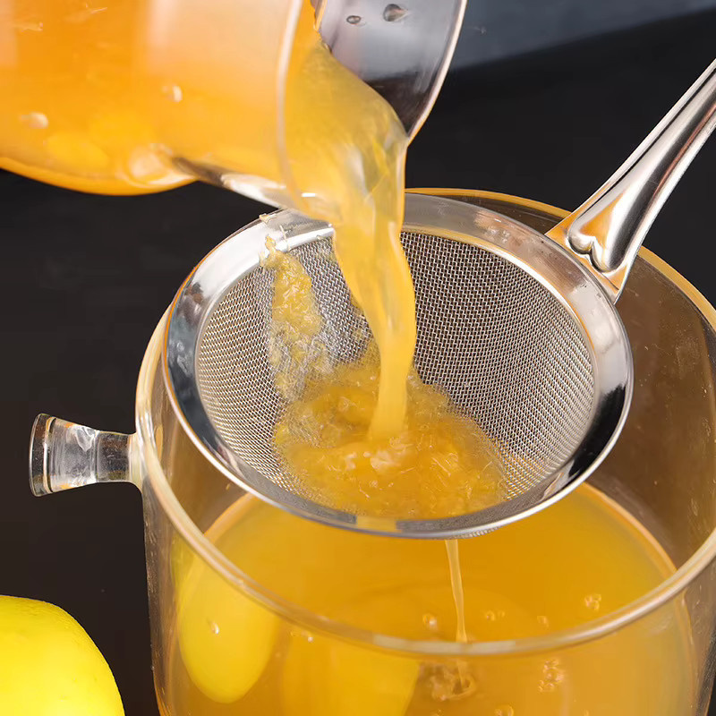 Edelstahl Suppen-Skimmer mit feinem Netz für Hot Pot, rundes Öl-Sieb in Silber - Bild 2