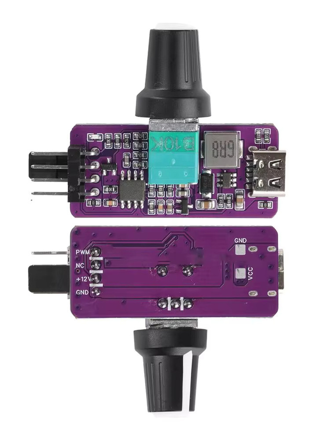 diymore 4-Pin PWM Lüfterdrehzahlregler mit USB-C Anschluss und Schalter zur Windgeschwindigkeitssteuerung für 5V bis 12V - Bild 4