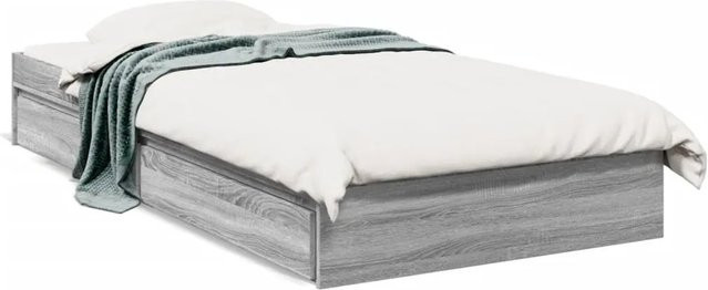 vidaXL Bettgestell mit Schubladen in Grau Sonoma aus Holzwerkstoff, B/T/H: 90 x 190 cm - Bild 1