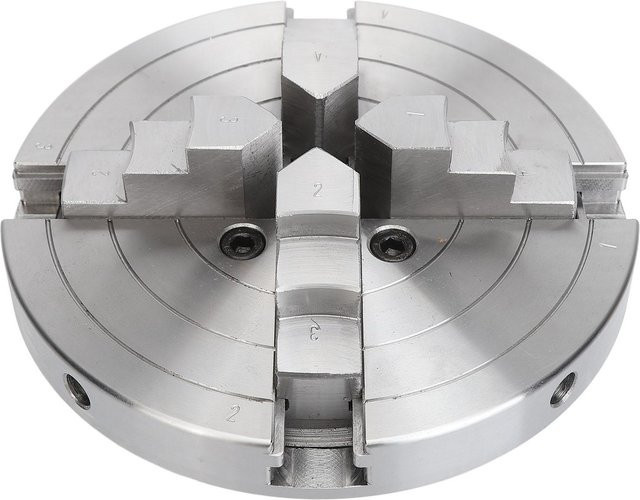 Aimo 6 Zoll Drehbankfutter mit 4 Backen aus legiertem Stahl, selbstzentrierendes Spannfutter in Silber, 1 Zoll x 8 TPI - Bild 1