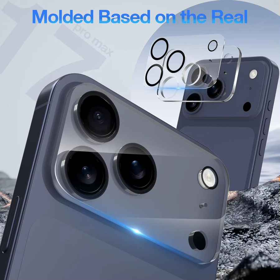 3er-Set NYFundas Kamera-Objektivschutz aus gehärtetem Glas für iPhone 17 Pro Max, 16 Plus, 15, 14, 13, Mini, 12, 11 in Transparent - Bild 3