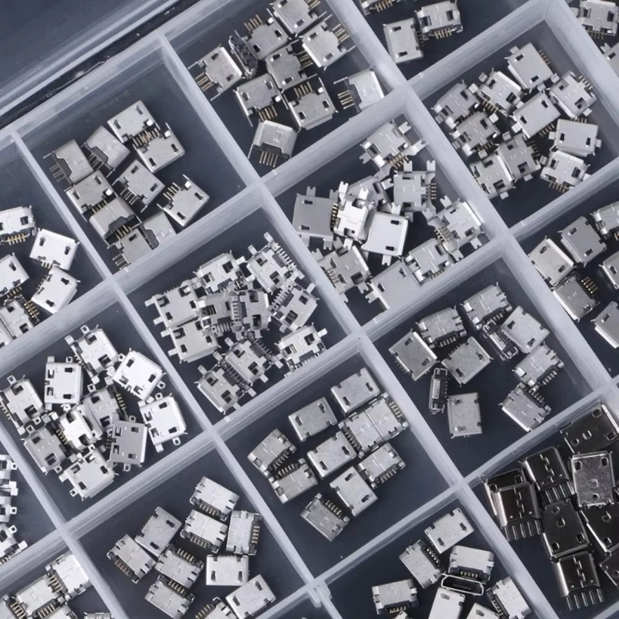 240 Teile Micro USB Stecker Kit mit 24 Modellen für SMD und DIP Lötarbeiten in Silber - Bild 2