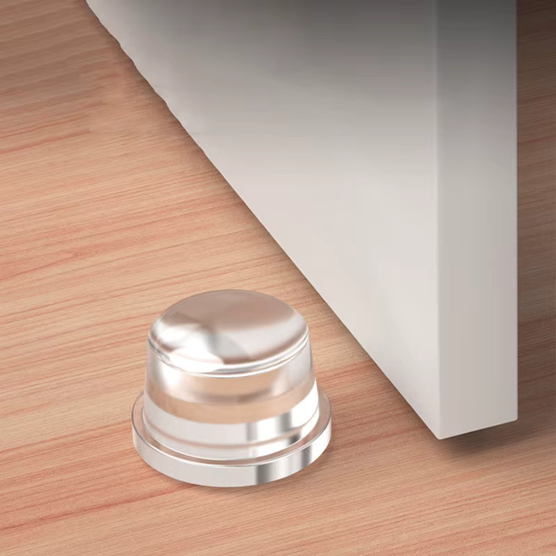 Sommer6 Transparenter Silikon-Türstopper ohne Bohren als Anti-Stoß-Pad für Zuhause und Büro - Bild 2