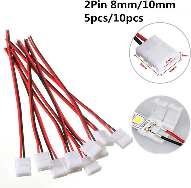 MJJC 2Pin LED Streifen Anschlussstecker für 2835 5050 SMD Einzelfarbige Lichtstreifen in Weiß - Bild 1