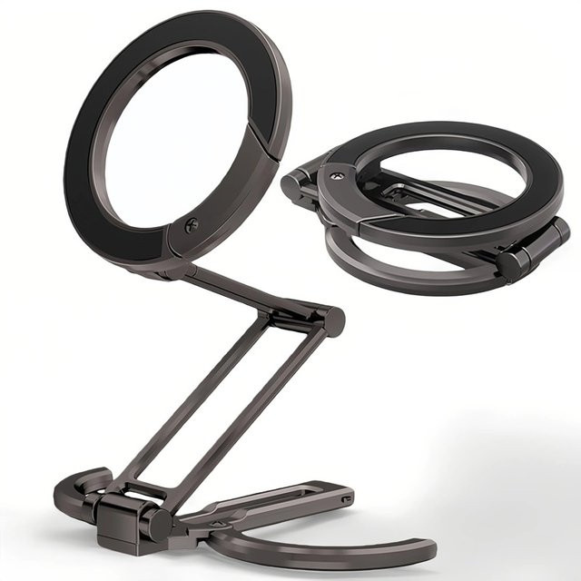 Magnetischer faltbarer Schreibtisch-Telefonhalter von TONGDAYTECH für iPhone und Samsung in Schwarz oder Grau - Bild 1