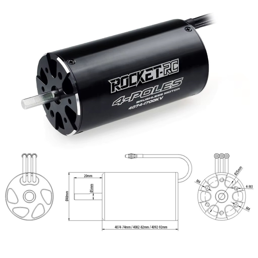 Rocket-RC Wasserdichter sensorloser bürstenloser Motor, Zubehör - Bild 3