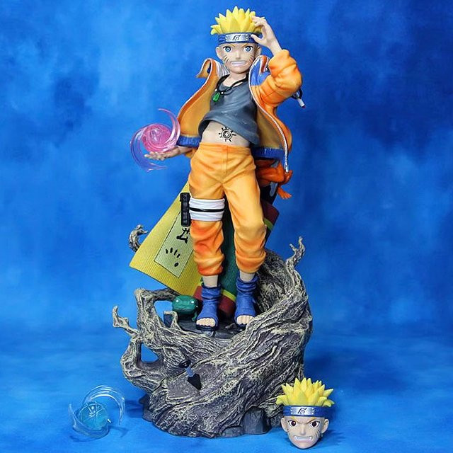 Bandai Naruto Uzumaki Actionfigur, Doppelköpfige PVC-Modellpuppe, 30cm - Bild 1
