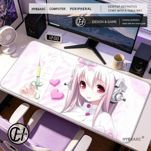 HYBXAXC Super Sonico Mauspad in Schwarz, rutschfeste Gummi-Mausmatte für Computer und Laptop - Bild 1