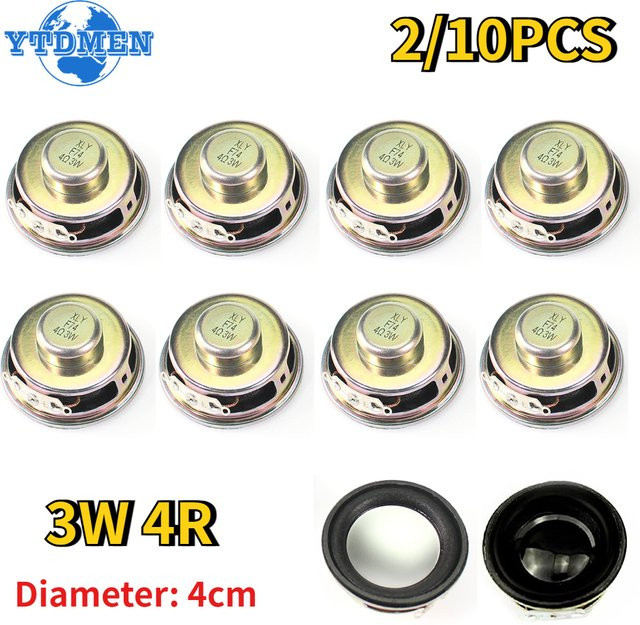 YTDMEN Mini Lautsprecher Kit 3W 4 Ohm in Silber, Durchmesser: 4 cm - Bild 1