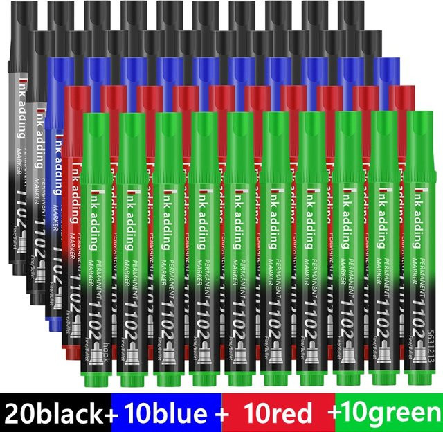 100er Set Permanent Art Marker mit feiner Spitze, wasserfeste Tinte in Schwarz, Blau und Rot, Strichstärke 2-3 mm - Bild 1