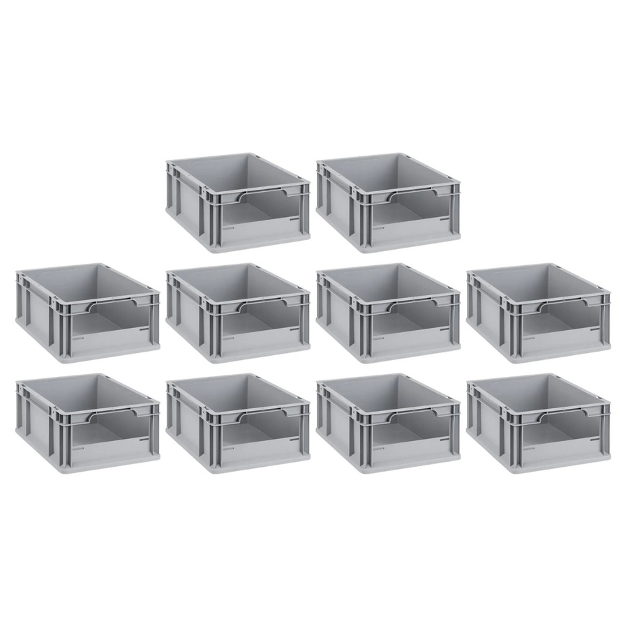 PROREGAL SuperSparSet 10x Eurobox NextGen Insight Transportboxen mit verstärkten Wänden und offener Front, Grau, H x B x T: 17 x 30 x 40 cm - Bild 2