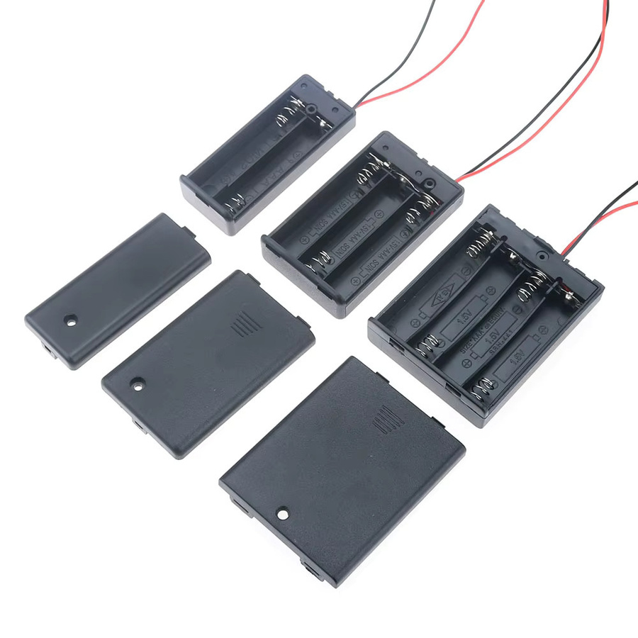 JCD AAA Batteriehaltergehäuse mit EIN/AUS-Schalter in Schwarz für 2, 3 oder 4 Slots - Bild 2