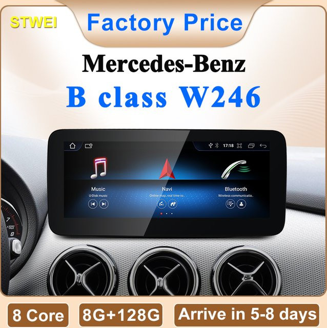 STWEINew Auto Multimedia System mit drahtlosem Android Auto und CarPlay für Mercedes Benz B Klasse W246, 10,25 Zoll Bildschirm, Schwarz - Bild 1