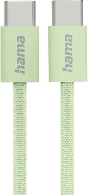 Hama USB-C Ladekabel aus grünem Nylon mit 1 m Länge - Bild 1