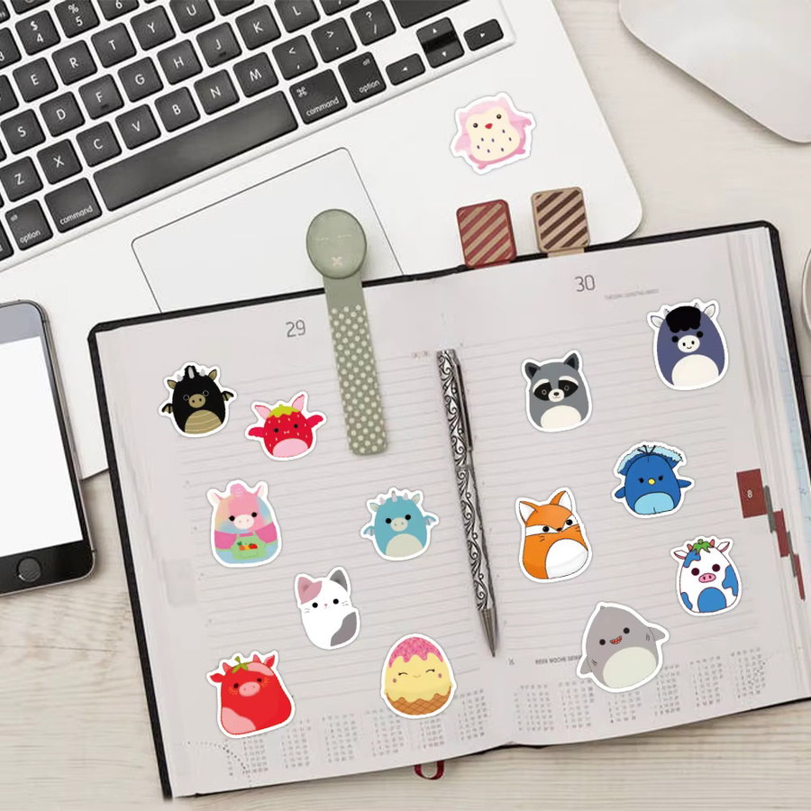 60 Stück Runde Cartoon Tier Aufkleber im Ins-Stil, Bunte Graffiti-Sticker für Helme, Handys und Gepäck - Bild 4