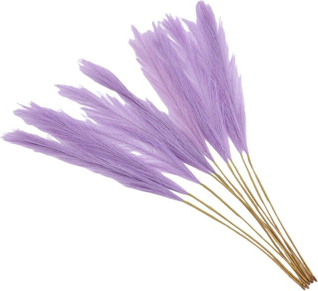 10 Stück künstliche Pampasgräser in Lilac, Boho-Dekoration für Hochzeit und Tischdeko, Höhe: 55 cm - Bild 1
