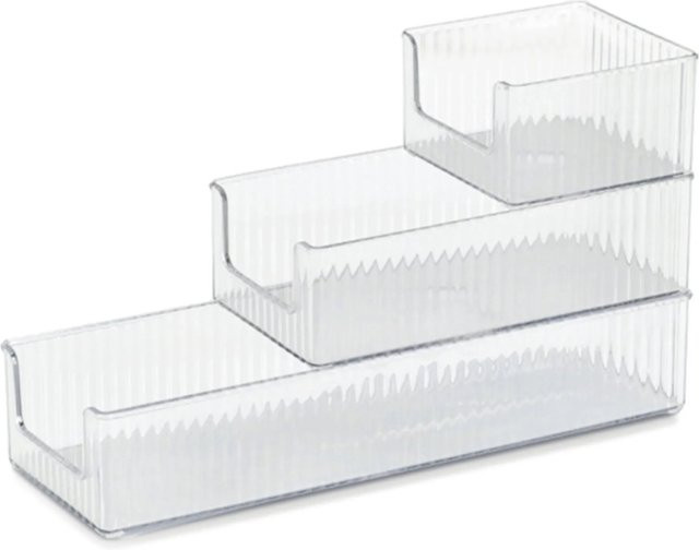 Zeller Utensilien-Organizer-Set aus Kunststoff, 3-teilig, transparent - Bild 1