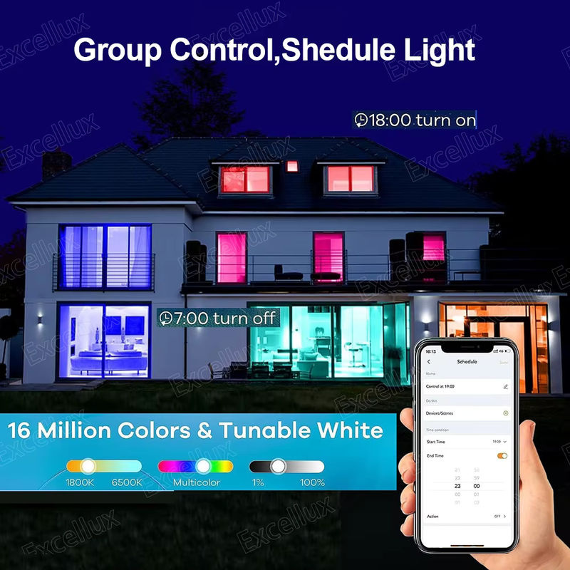 Tuya E27 Smart LED-Glühbirne mit RGBWW, 15 W, App-Steuerung via Bluetooth und WLAN, kompatibel mit Amazon Alexa und Google Assistant, Multicolour - Bild 5