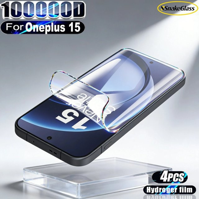 4 Stück Hydrogel Displayschutzfolie für OnePlus 15 13 12R 13R 11 Pro 10R Ace 3 2 Pro 8T Nord 2T CE 2 3 Lite 5G transparent - Bild 1