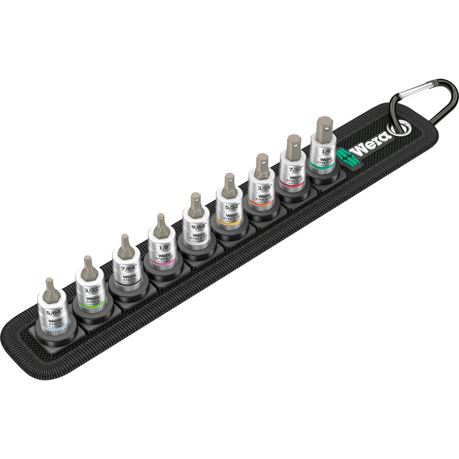 Wera Belt A Imperial 1 Zyklop Außen-Sechskant Steckschlüsseleinsatz-Set 11teilig 1/4 Zoll (6,3 mm) in Schwarz - Bild 1