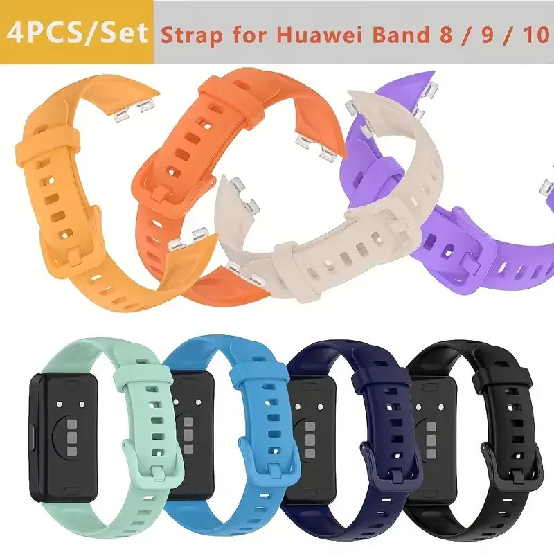 Uhrenarmband Silikon, Schwarz, Huawei Band 10 9 8, NFC - Bild 3