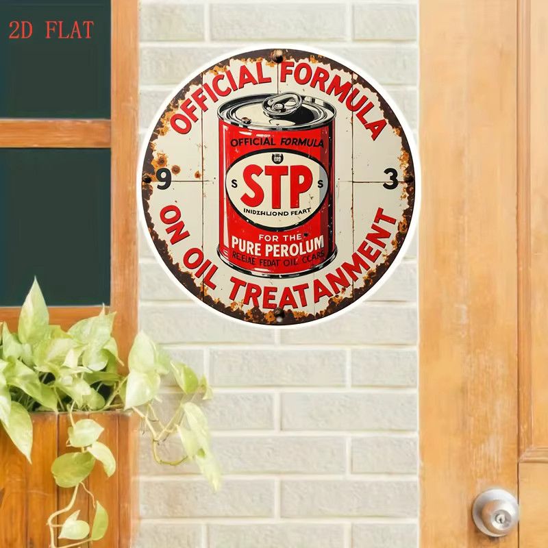 Vintage STP Ölbehandlung Metallschild in Rot und Schwarz für Mid-Century Garage und Männerhöhle - Bild 3