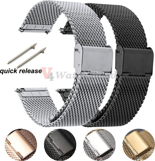 nxalp Uhrenarmband Mesh Milanese Edelstahl, Unisex - Bild 1