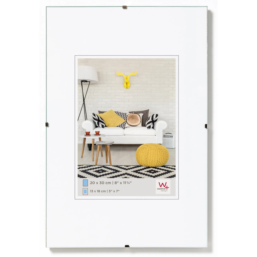 Walther Design Rahmenloser Bildhalter aus Klarglas in Transparent, B/H: 15 x 20 cm - Bild 1