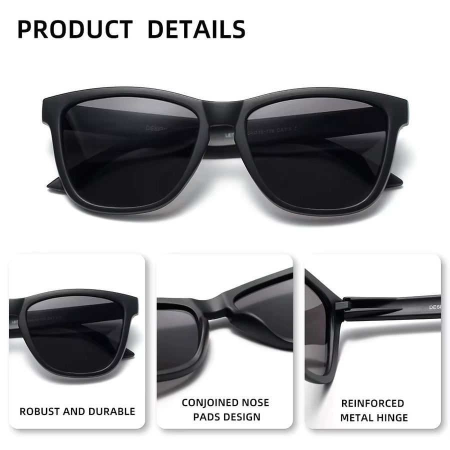HOPE WOOD Sonnenbrille, Vollrand, Square, Schwarz, Unisex, polarisiert - Bild 2