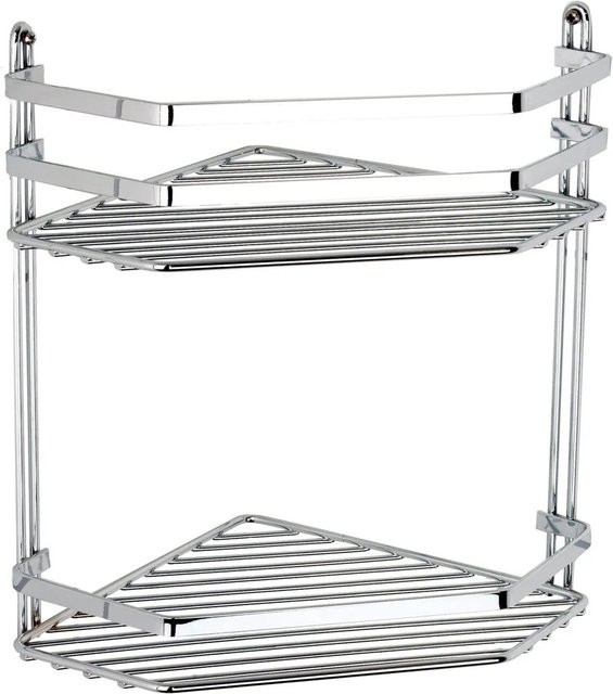 Euroshowers Eck Duschregal mit 2 Etagen in Silber verchromt für Dusche und Bad - Bild 1