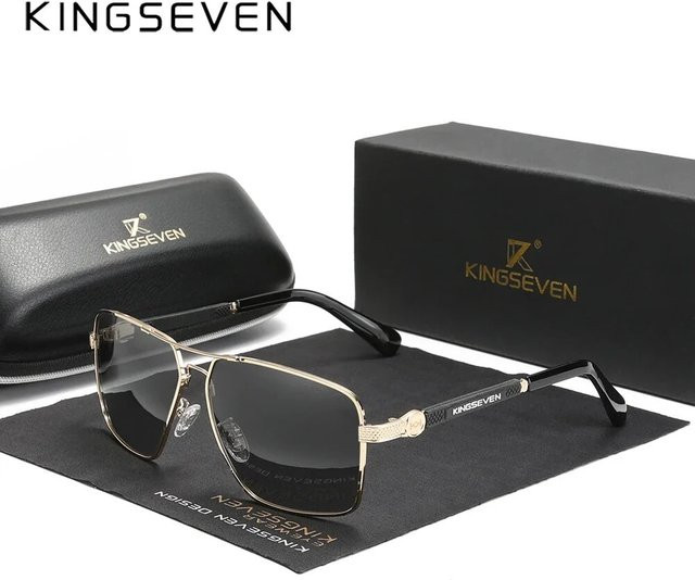 Kings even design Sonnenbrille, Vollrand, Metall, Unisex, polarisiert - Bild 1
