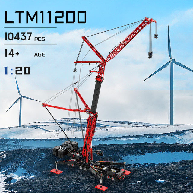 Ubricks E1001 Liebherr LTM11200 Mobiler Kran und Fliegenvorrichtung, Bausteine Spielzeug, ab 14 Jahren - Bild 1