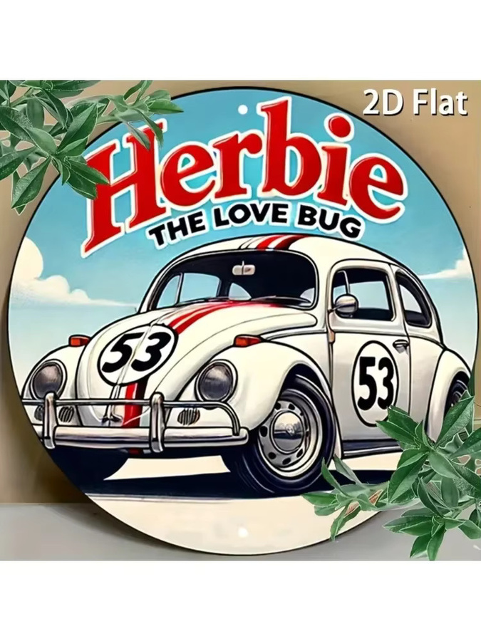 CIFBUY Metallschild Herbie The Love Bug Vintage Beetle Racing Wandkunst Retro-Auto-Dekor - Bild 7