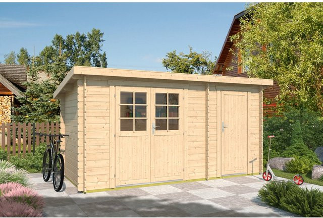 Fjordholz Gartenhaus Modell Annika 28 B Log Cabin aus Holz in Beige Unbehandelt - Bild 1