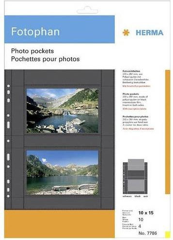 Herma Fotohüllen Schwarz und Transparent, B/H: 10 x 15 cm - Bild 1