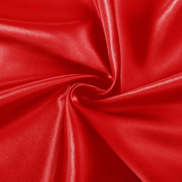 Satin Stoff Meterware YT Daily Necessities Glänzend Metallic Rot Breite: 145 cm - Bild 1