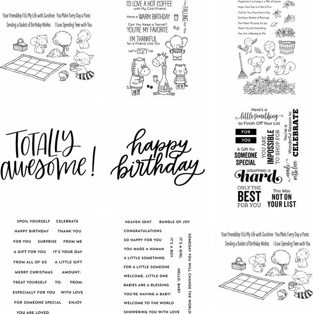 Picknick Kumpels Transparente Briefmarken Sticker für DIY Scrapbooking und Papierhandwerk - Bild 1