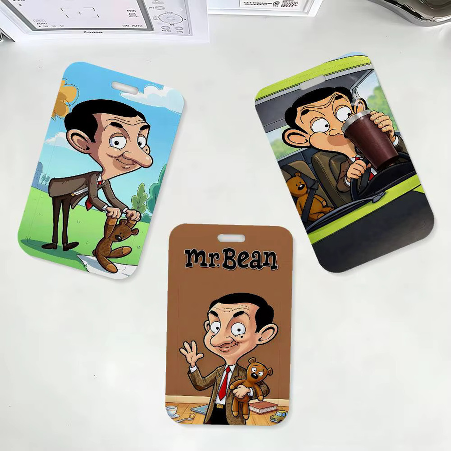 Cartoon M-Mr B-Bean Ausweishalter mit Umhängeband für Büro und Schule in Multicolour aus Kunststoff - Bild 3