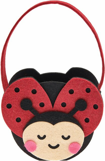 Rico Design Filz-Korb Marienkäfer aus Polyesterfilz, Durchmesser: 20 cm - Bild 1
